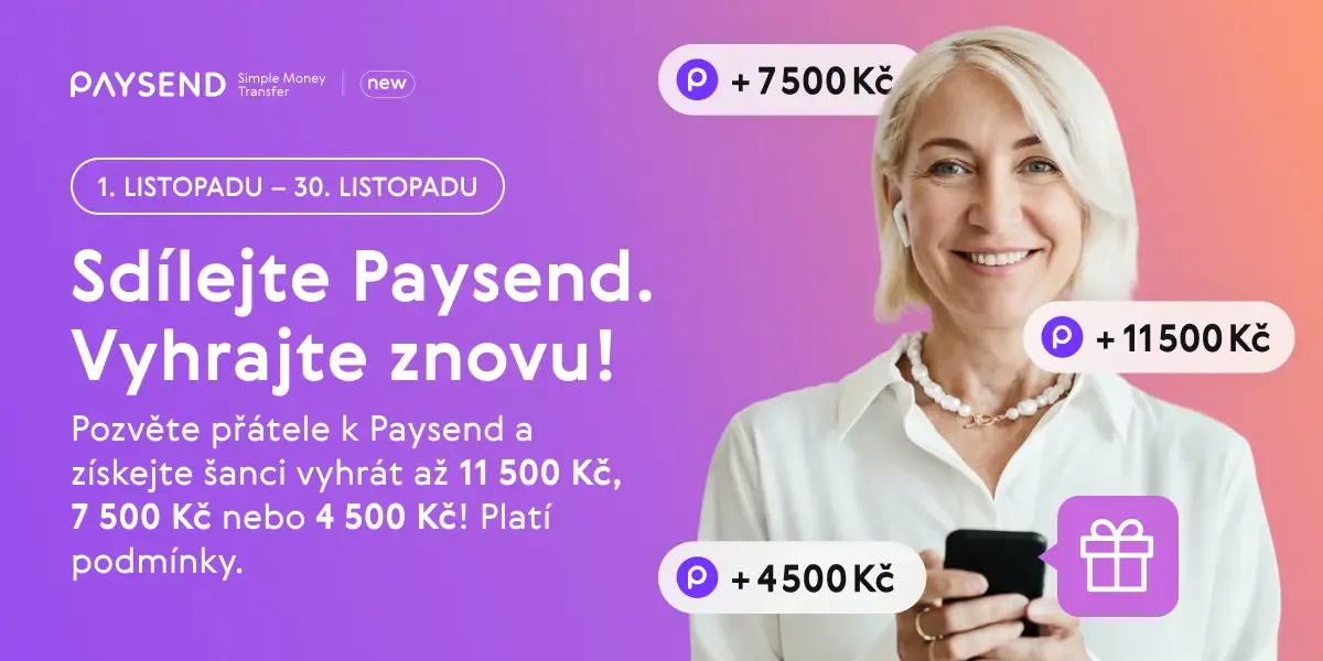 Vaše druhá šance vyhrát až 11 500 Kč, 7 500 Kč nebo 4 500 Kč s Paysend!