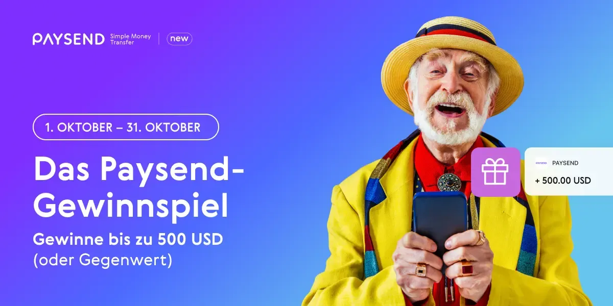 Gewinnen Sie bis zu 500 USD beim Paysend „Freunde einladen“ Gewinnspiel!