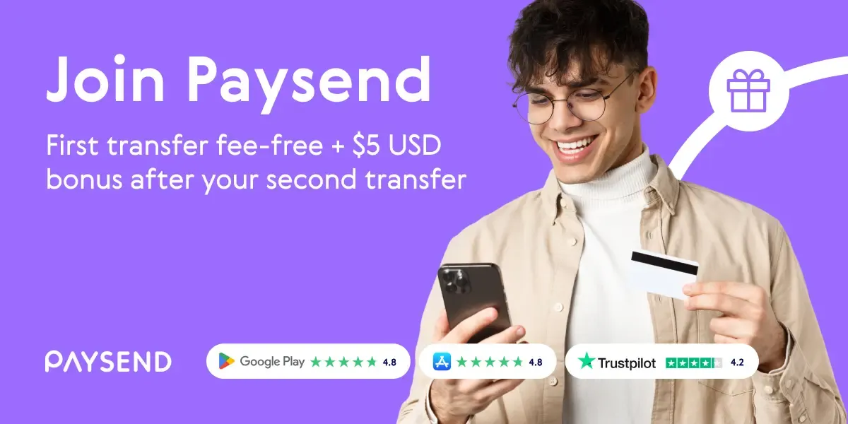 Get More From Paysend This April and May 2026: Fee-Free Transfers & $5 Bonus