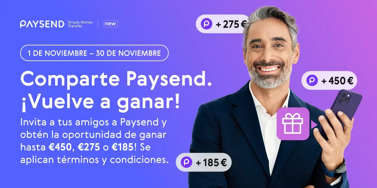 ¡Tu segunda oportunidad para ganar hasta €450, €275 o €185 con Paysend!
