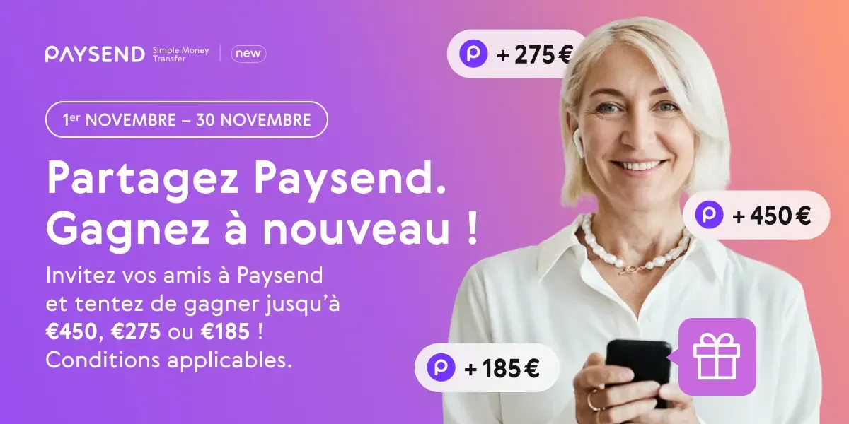 Votre seconde chance de gagner jusqu’à €450, €275 ou €185 avec Paysend !