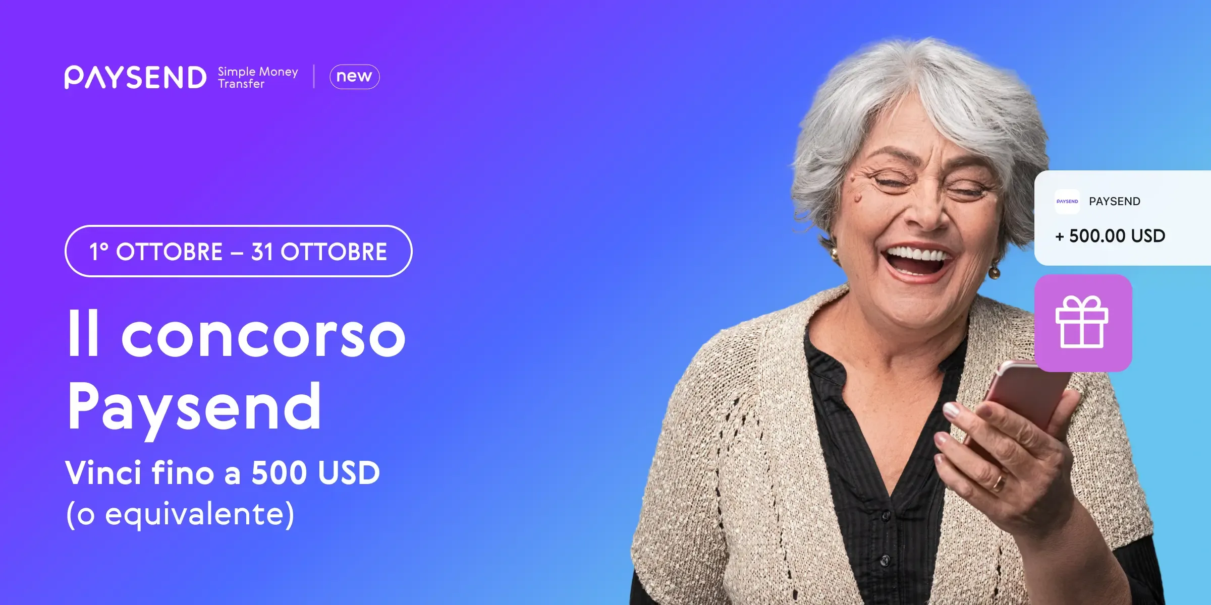 Vinci fino a 500 $ nel concorso Paysend «Invita un amico»!